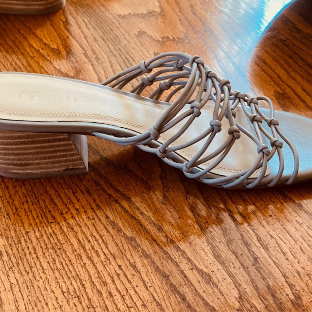 Nordstrom Signature knotted strappy sandals Taupe women's size 9 - Picture 2 of 4